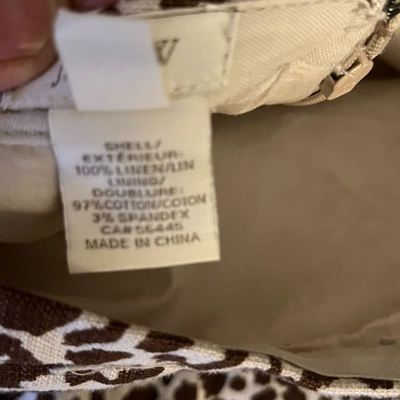 J. Crew Leopard Print Linen No. 2 Pencil Skirt Brown & Cream Sz 2 - Picture 8 of 12